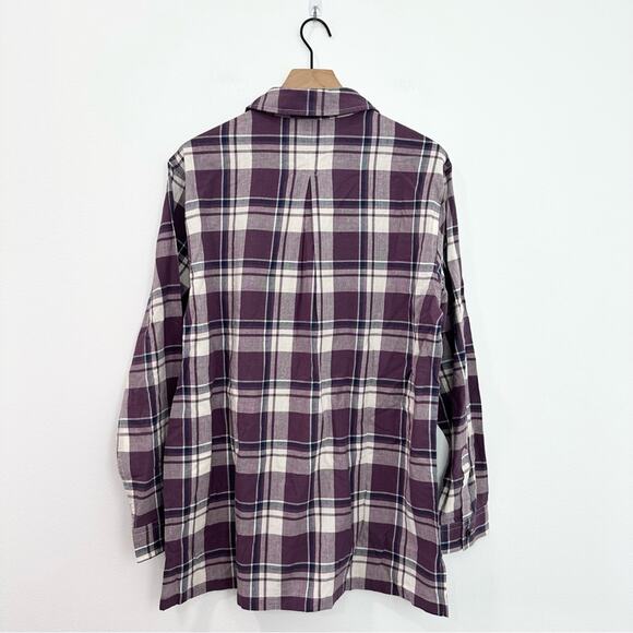 AYR The Captain Shirt Madras Purple Rain Button up Front Pockets Plaid NWOT XL - Picture 2 of 6